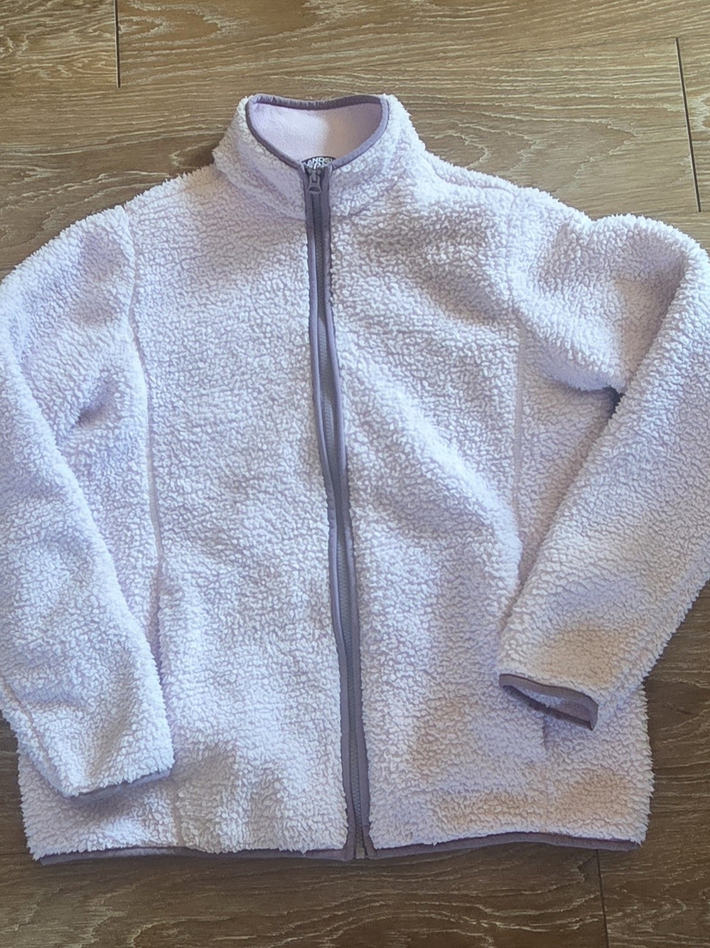 Lands' End Lavender Sherpa Full-Zip Jacket